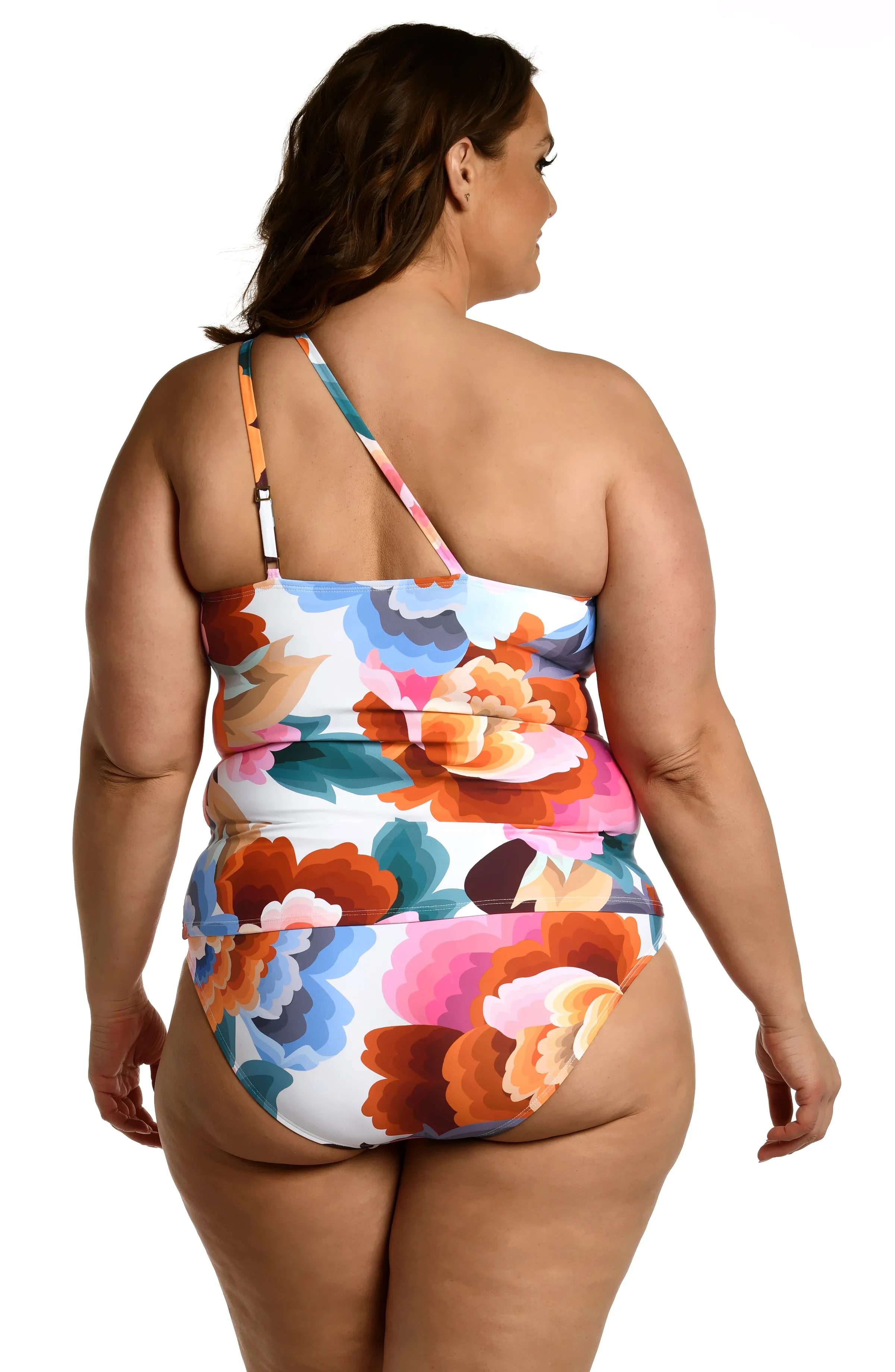 Floral Rhythm One Shoulder Keyhole Tankini Top - FINAL SALE