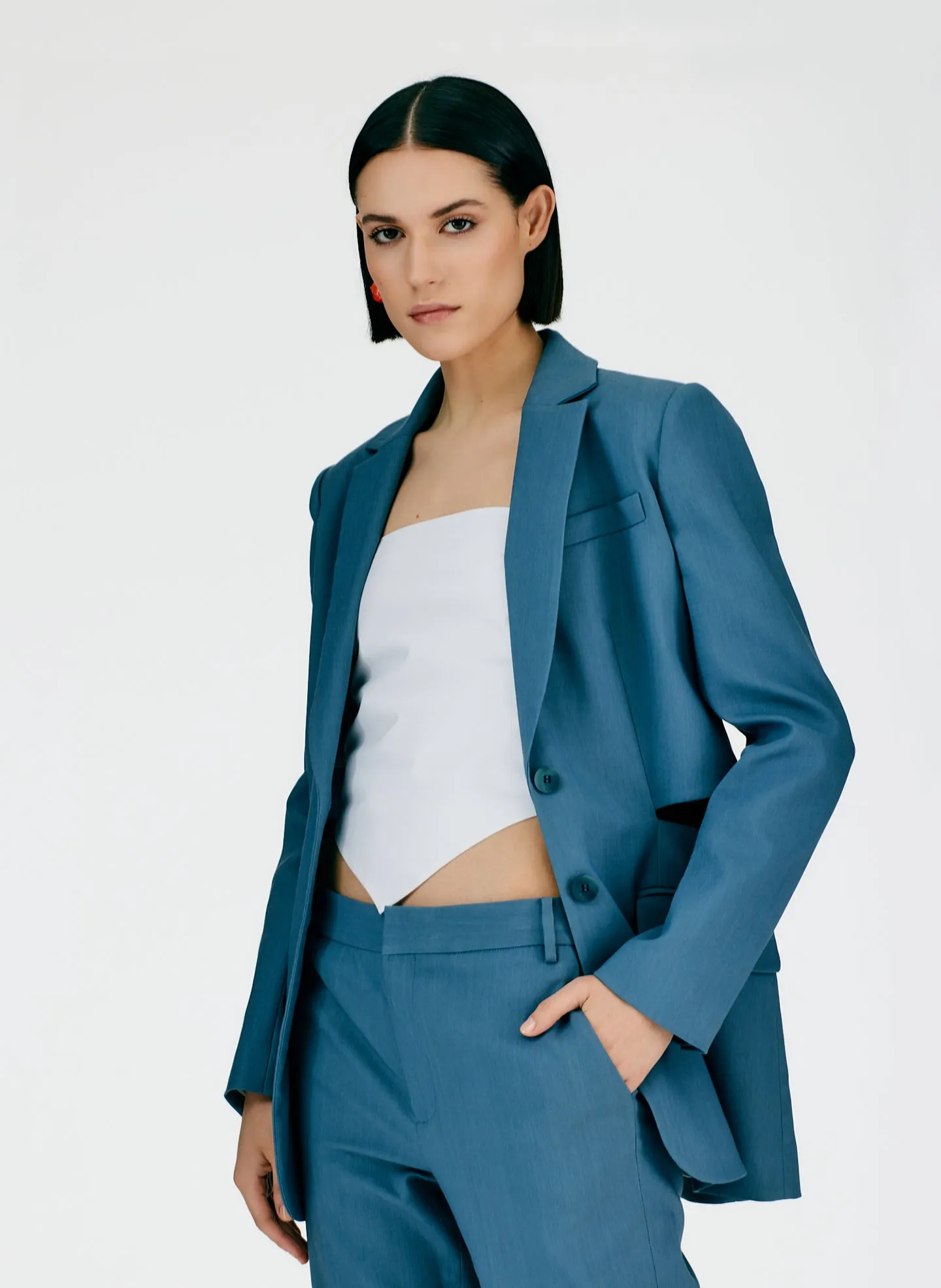 Fluid Suiting Cutout Blazer