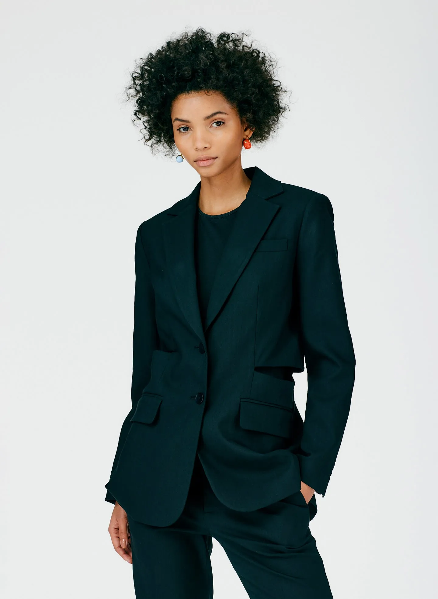 Fluid Suiting Cutout Blazer