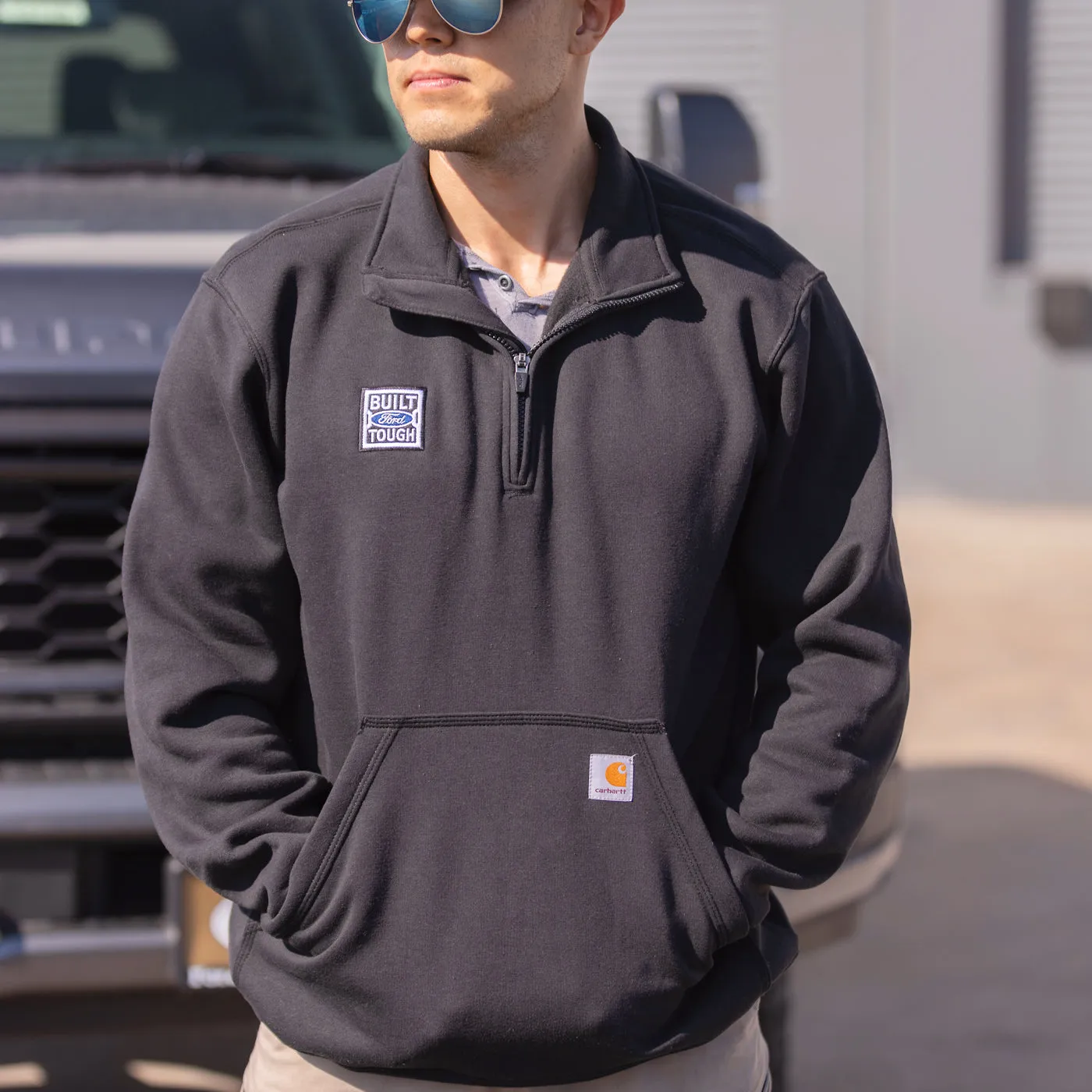 Ford Trucks Built Ford Tough Carhartt 1/4 Zip Mock Neck Sweatshirt