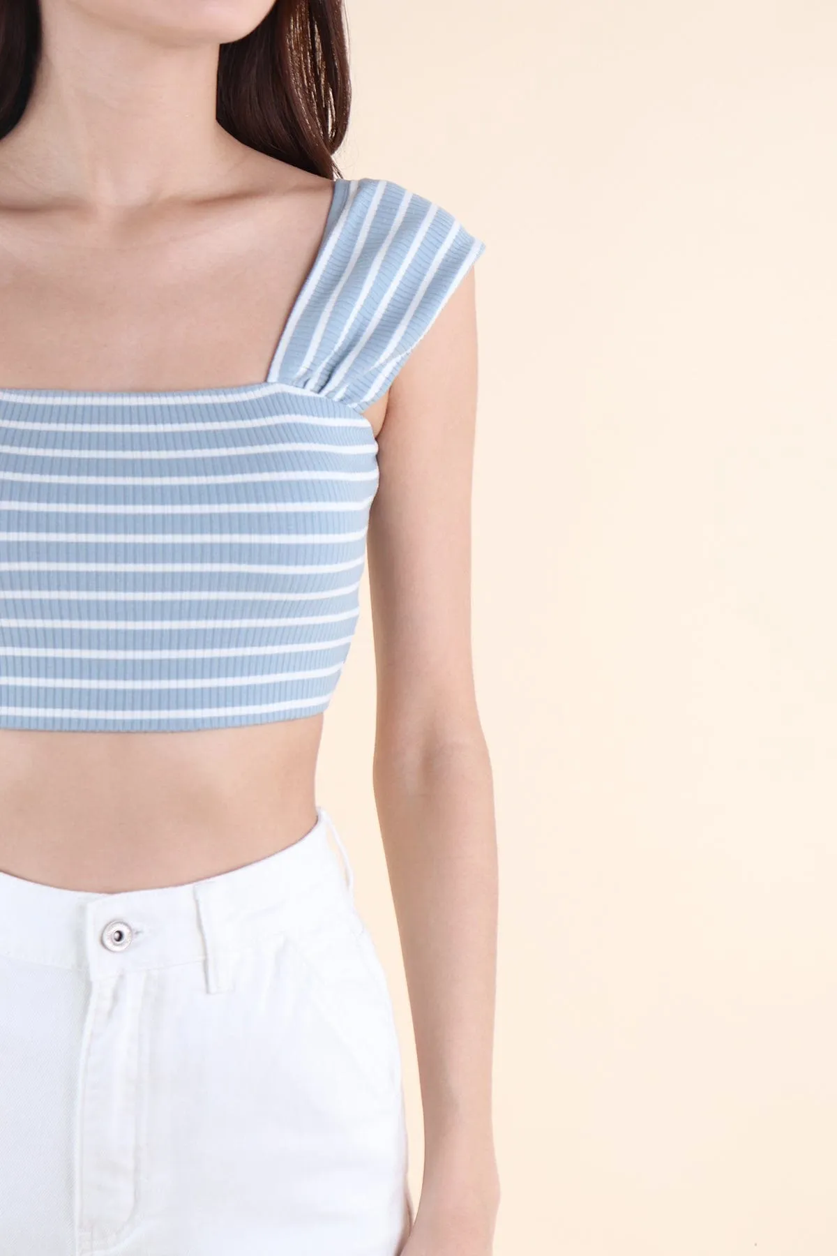 GABE STRIPES CROP TOP IN BLUE