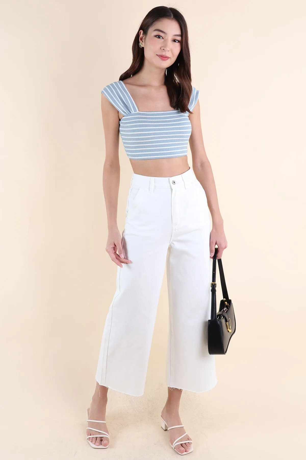 GABE STRIPES CROP TOP IN BLUE