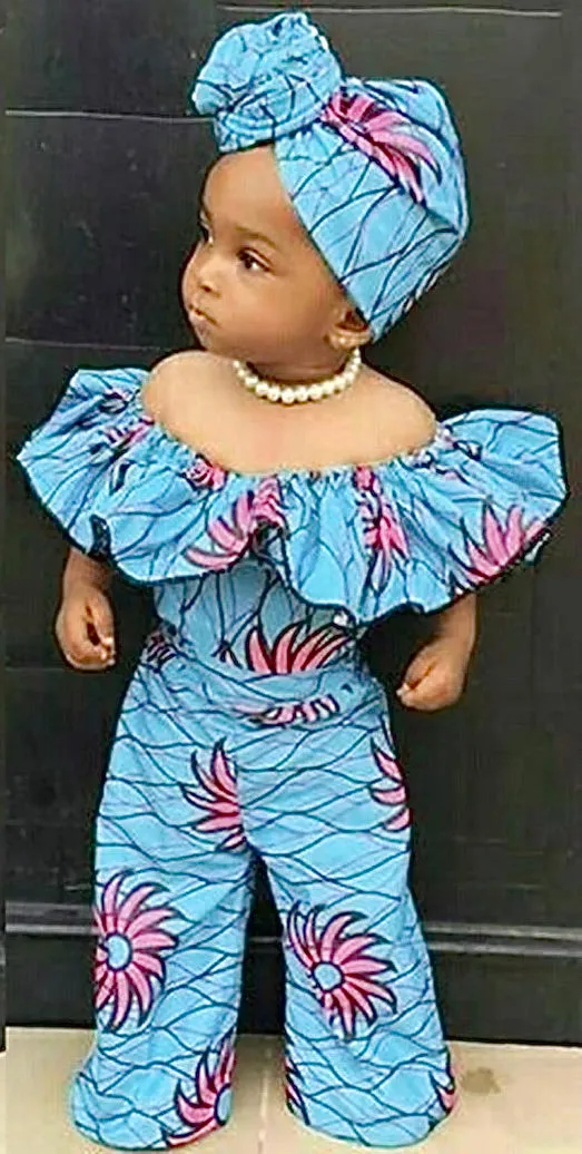 Girls Tribal Print Off Shoulder Rompers   Headband Set - ONLY 2 LEFT !!!