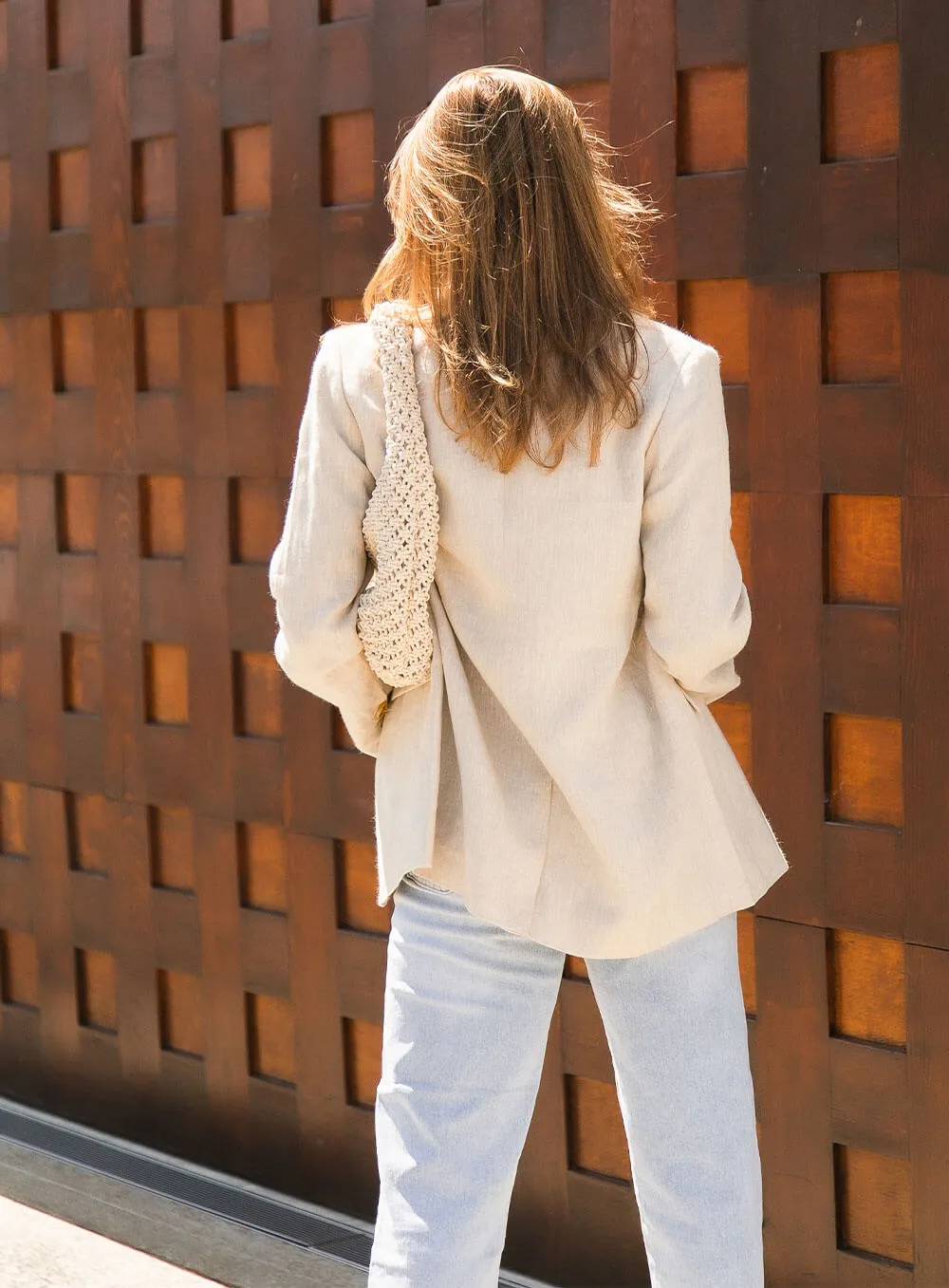 Harper Linen Blazer-OATMEAL