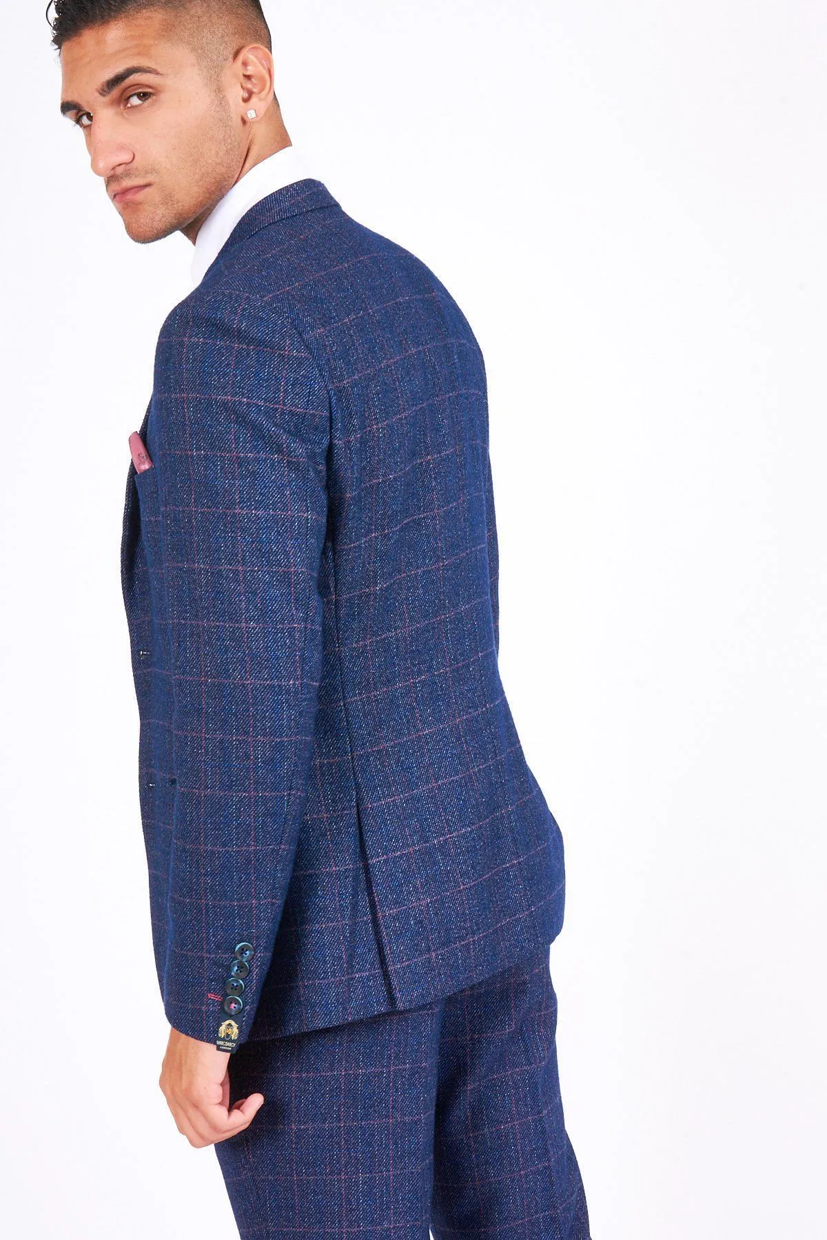 HARRY - Indigo Tweed Check Blazer