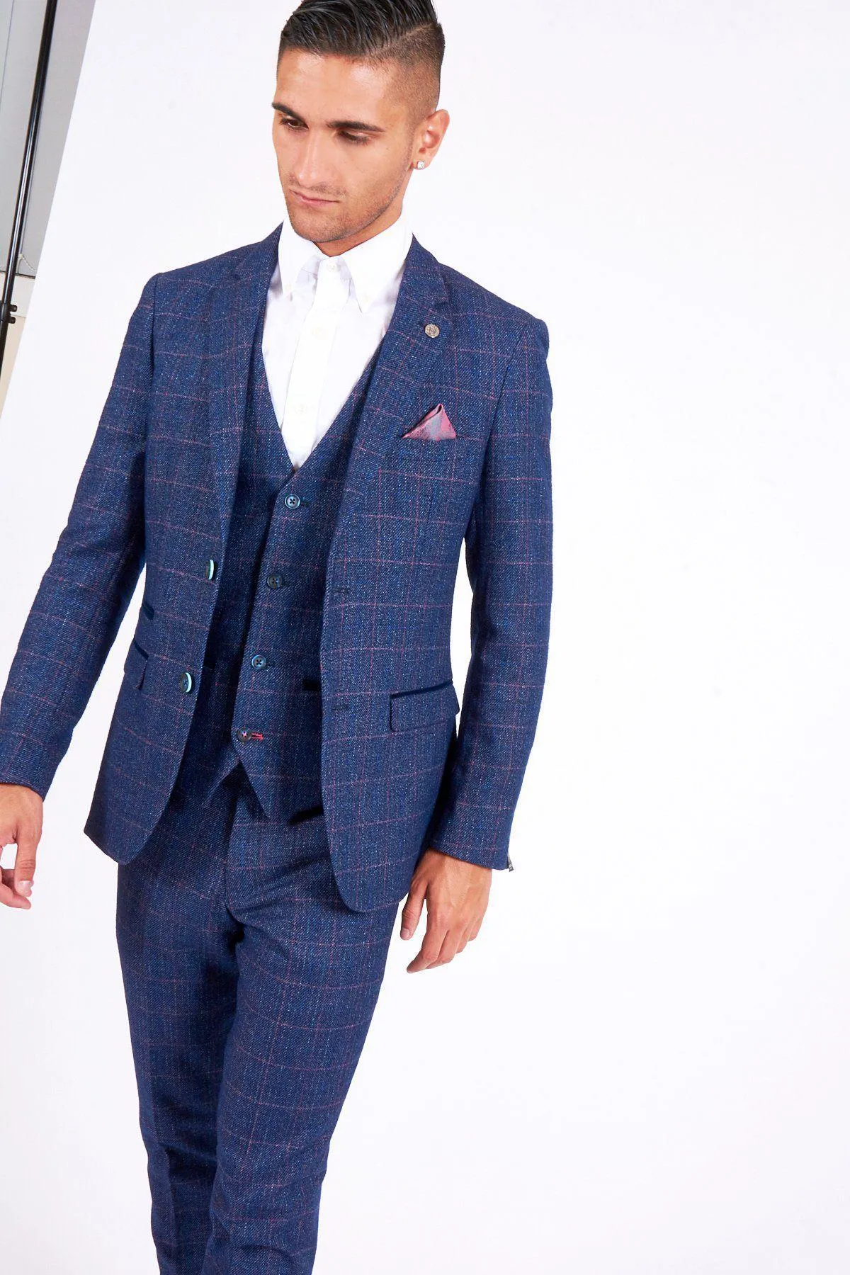 HARRY - Indigo Tweed Check Blazer