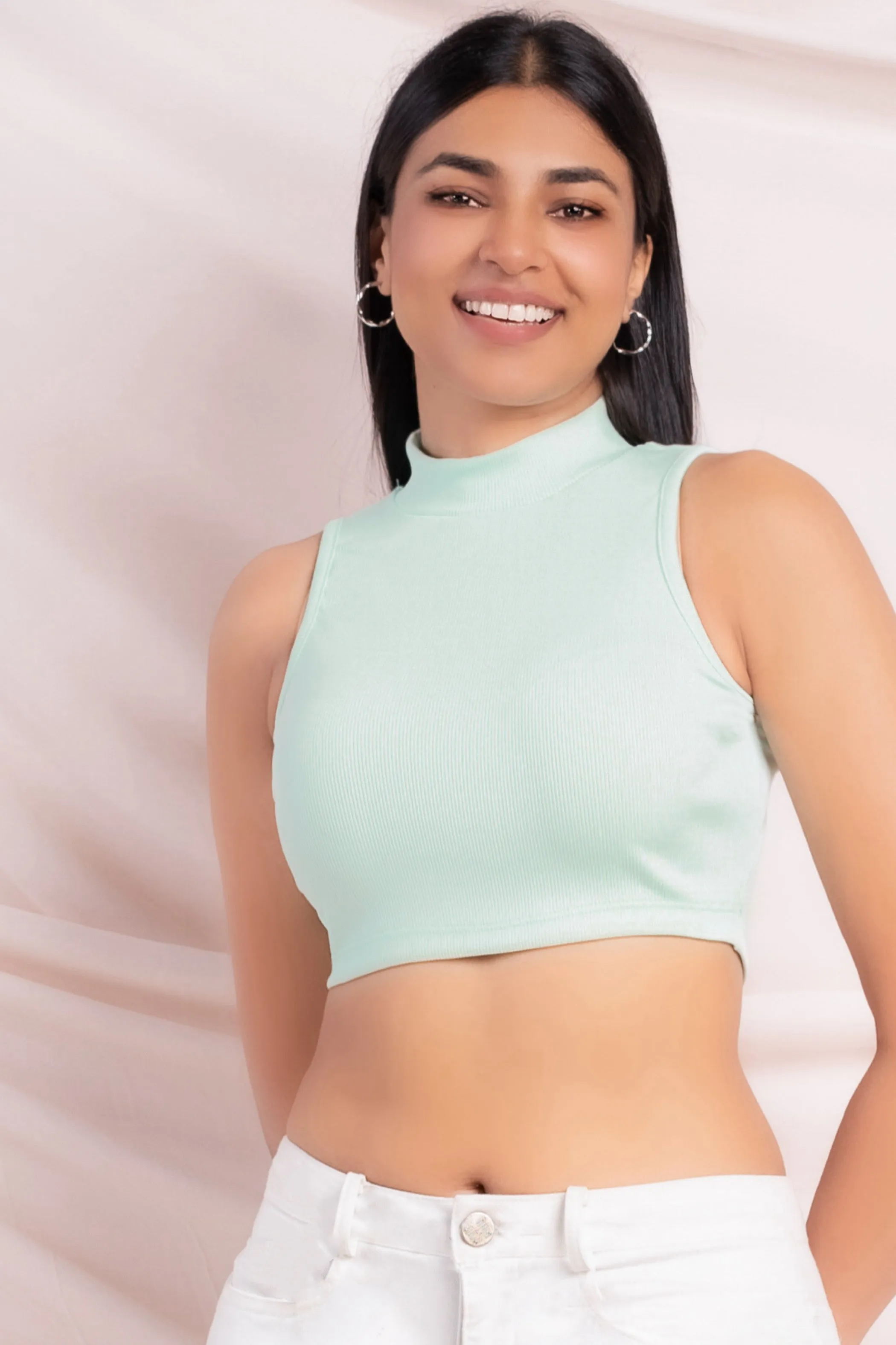 High Neck Crop Top