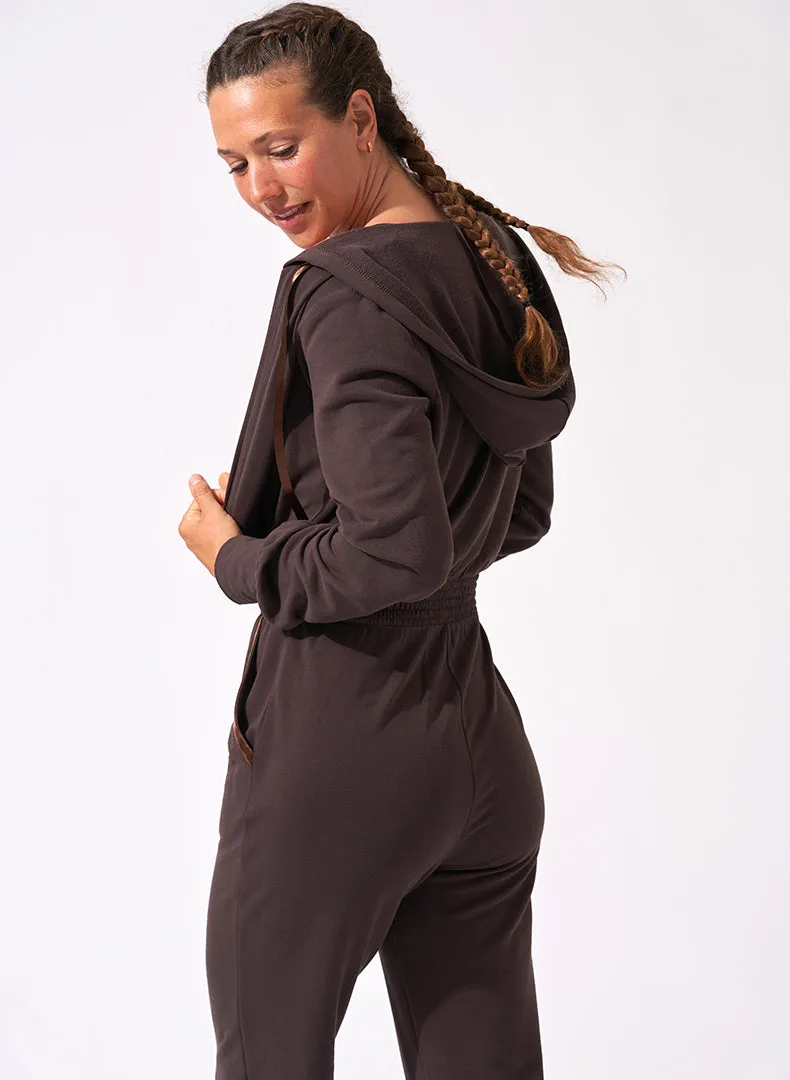 Hooded Surplice Jumpsuit