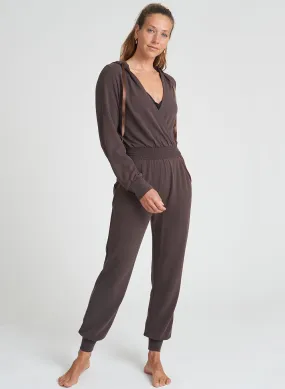 Hooded Surplice Jumpsuit