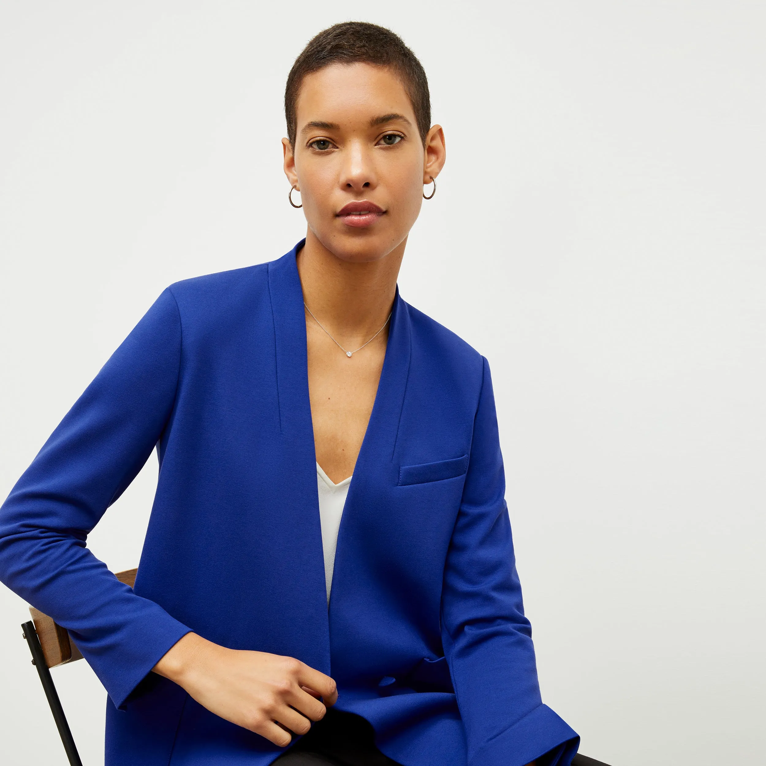 Janette Blazer - Light Ponte :: Electric Blue