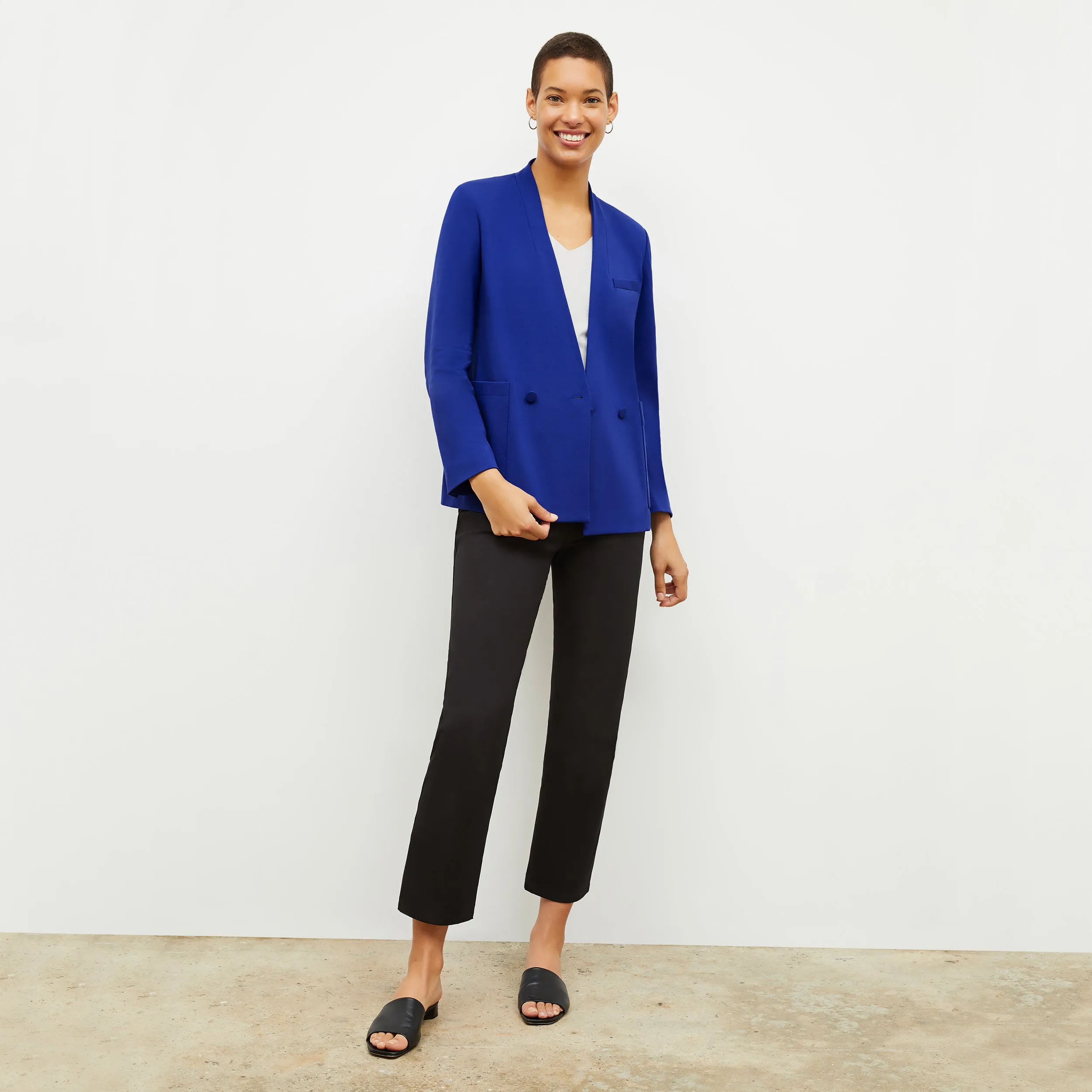 Janette Blazer - Light Ponte :: Electric Blue