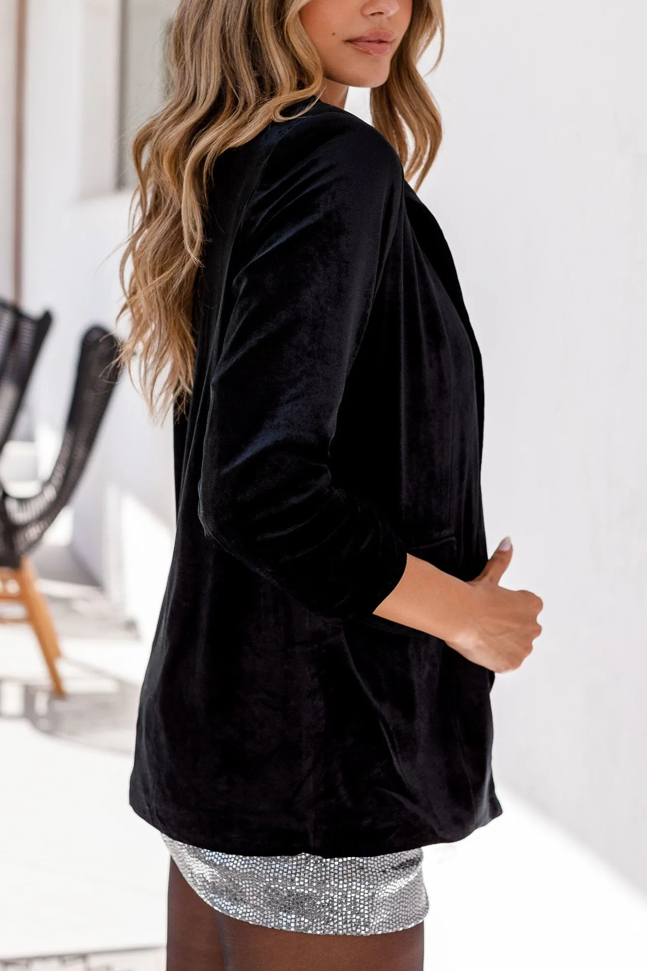 Juliet Black Velvet Blazer