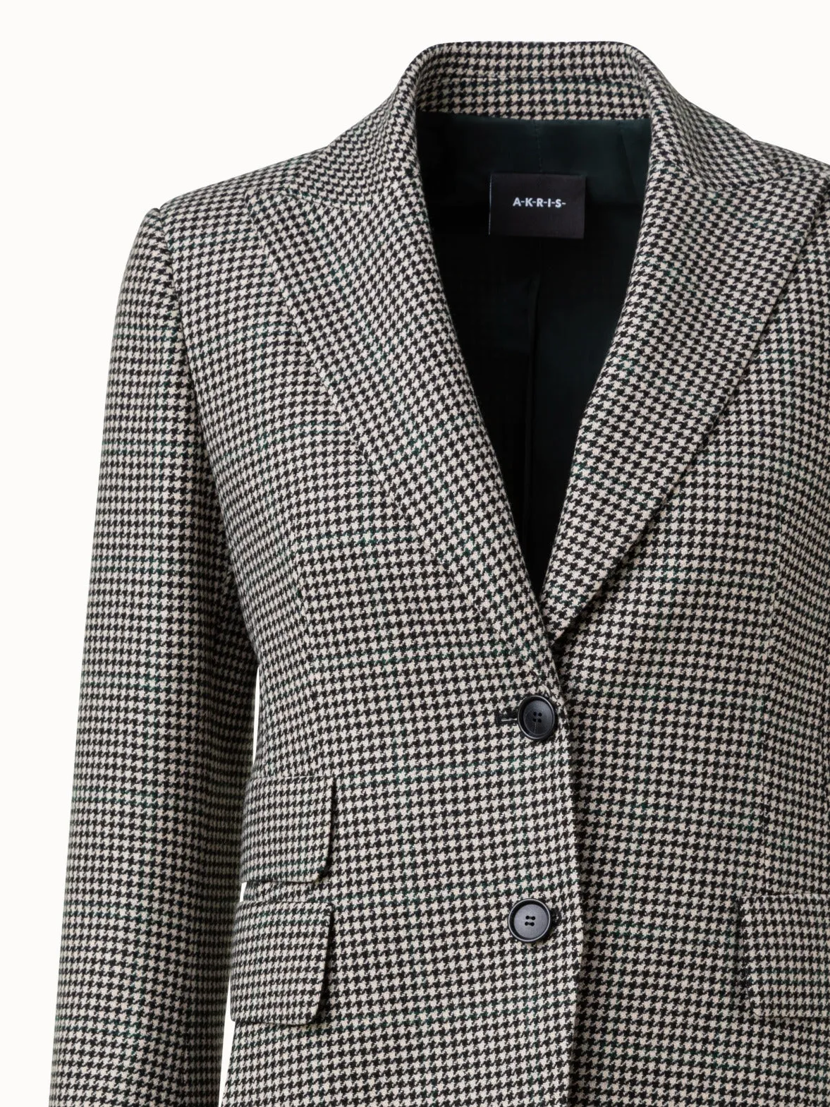 Kaschmir-Blazer mit Hahnentritt-Muster