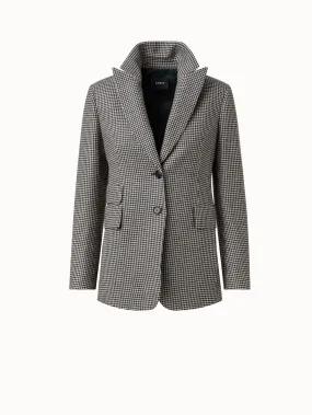 Kaschmir-Blazer mit Hahnentritt-Muster