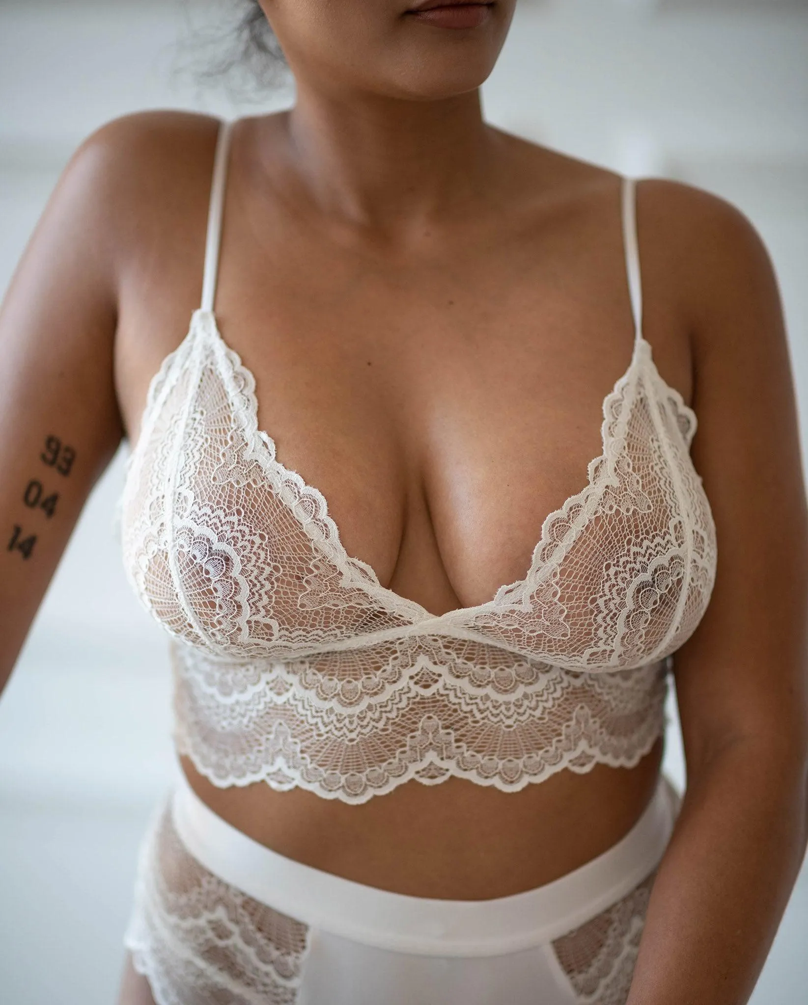 Lace Bralette Top Off White