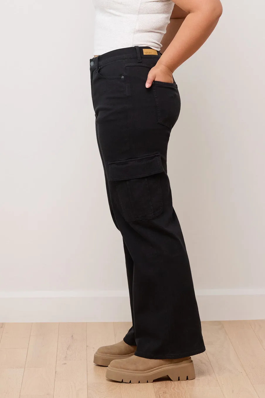 LILY WIDE LEG JEAN OFF-BLACK