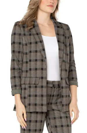 Liverpool Boyfriend Blazer (Black Granola Linear Plaid)