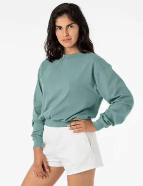 L/S Crop Mock Neck - no print - blank - Atlantic Green