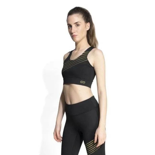 Luxe Gold Reflective Crop Top Black