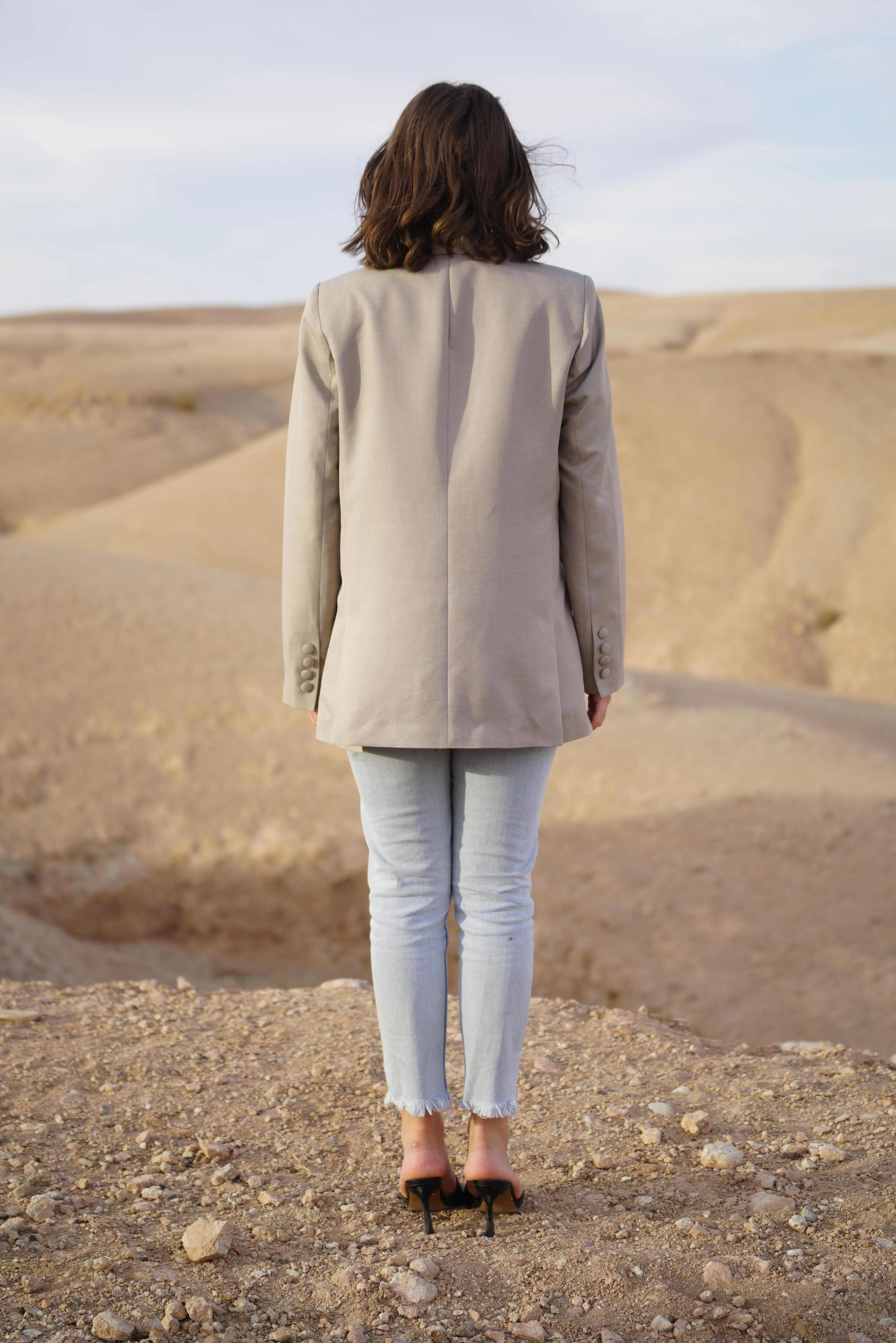 MAISON BEIGE BLAZER OVERSIZED - "AZALEE"