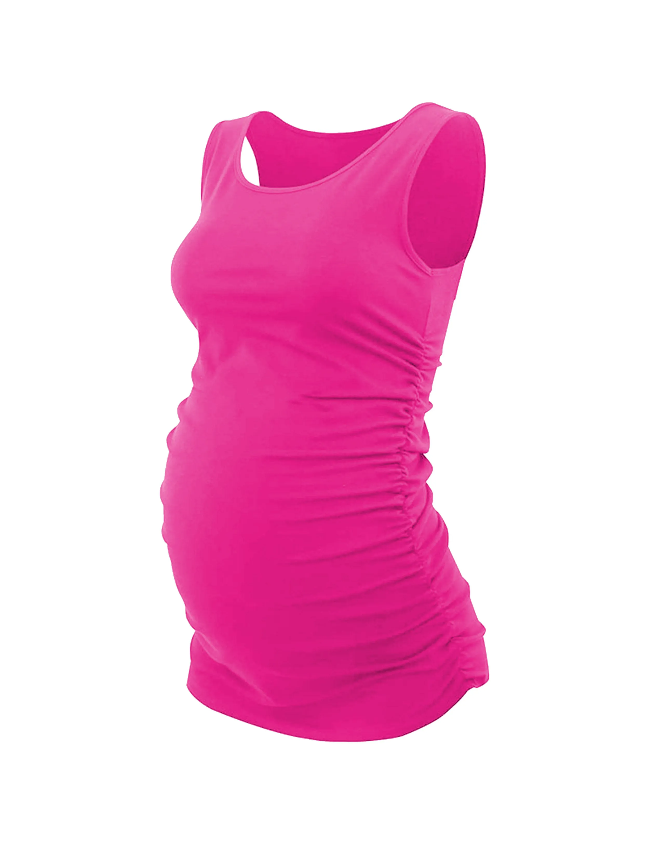 Maternity Side Shirred Tank Top magenta