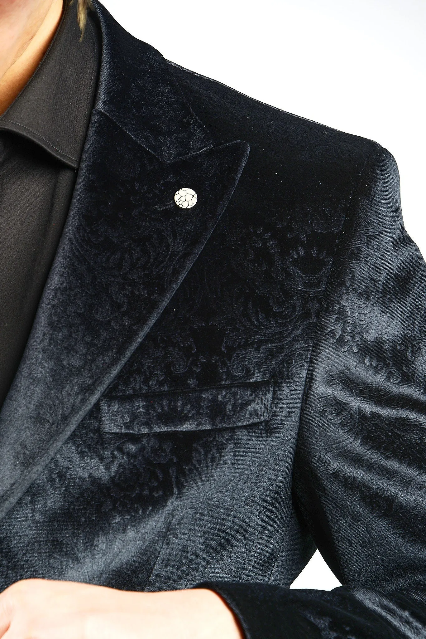 Mayfair Solid Iridescent Velvet Blazer