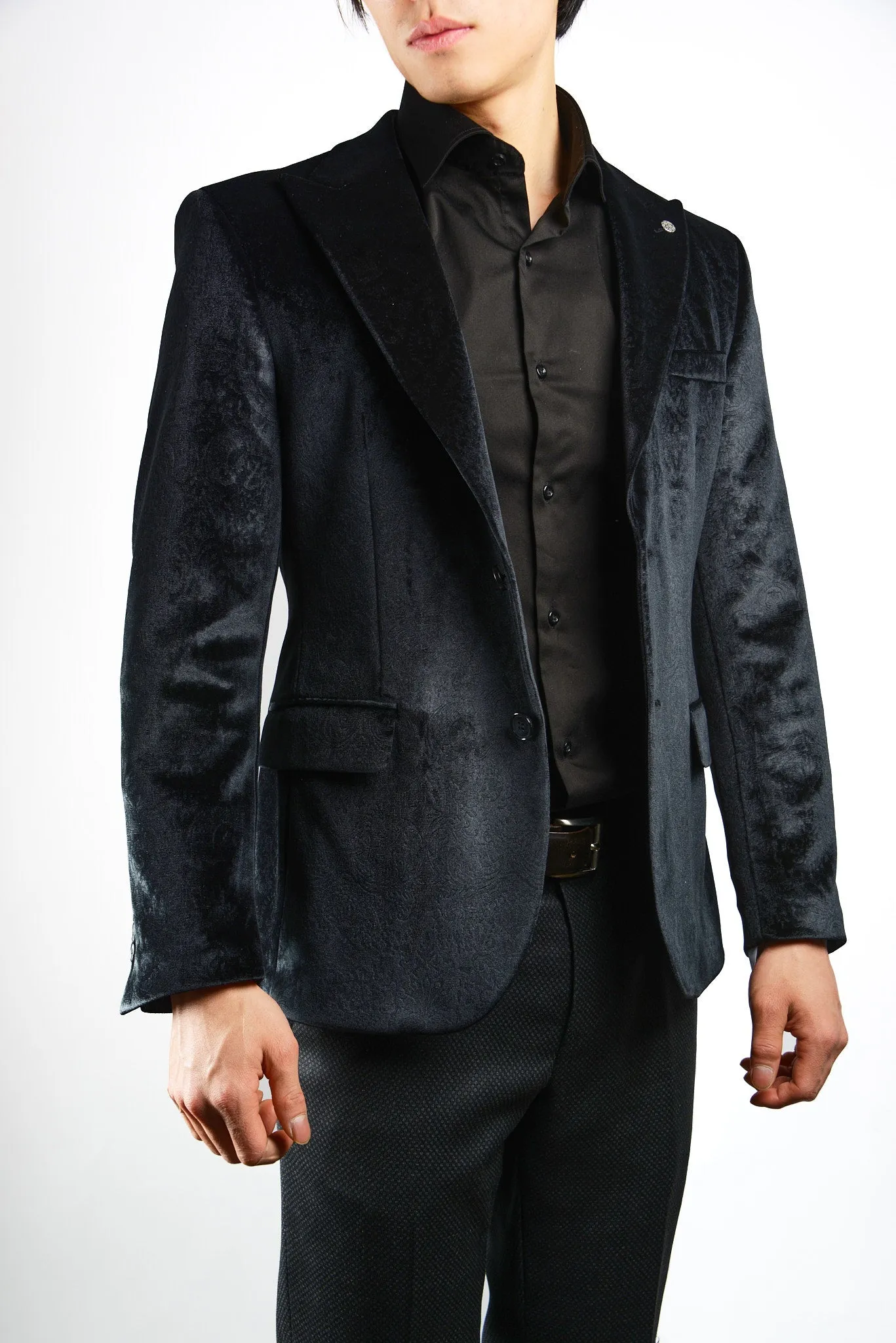 Mayfair Solid Iridescent Velvet Blazer