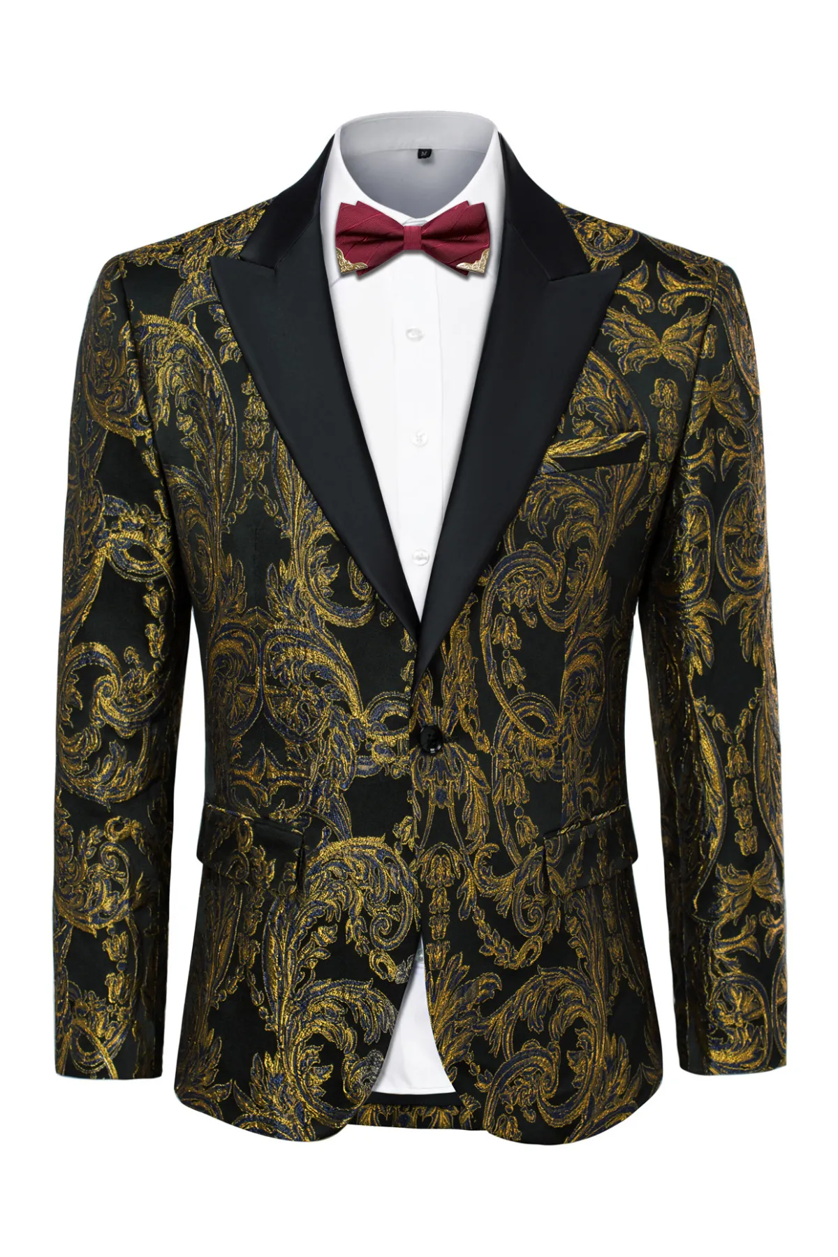 Men's Blazer Slim Fit Dress Floral Pattern Sport Jacket One Button Blazer