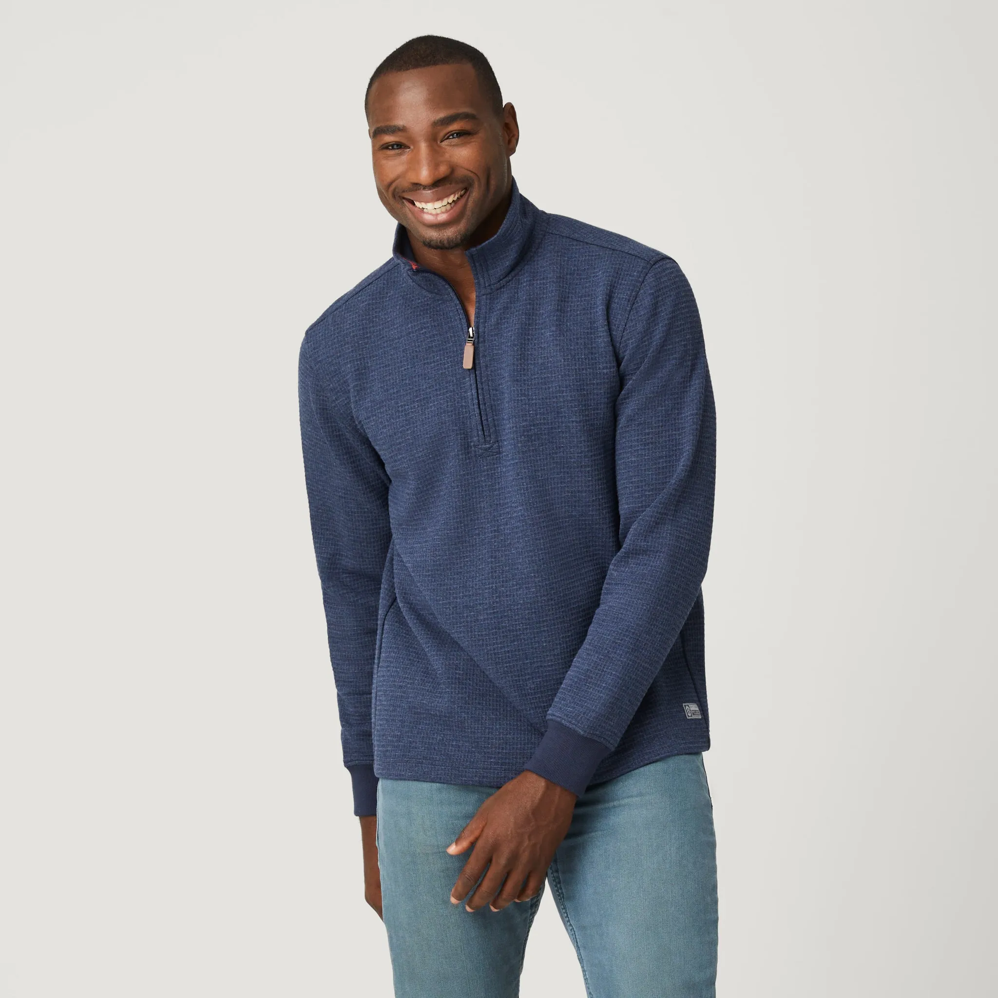 Men's Glenclyffe Waffle 1/4 Zip Mock Neck Shirt