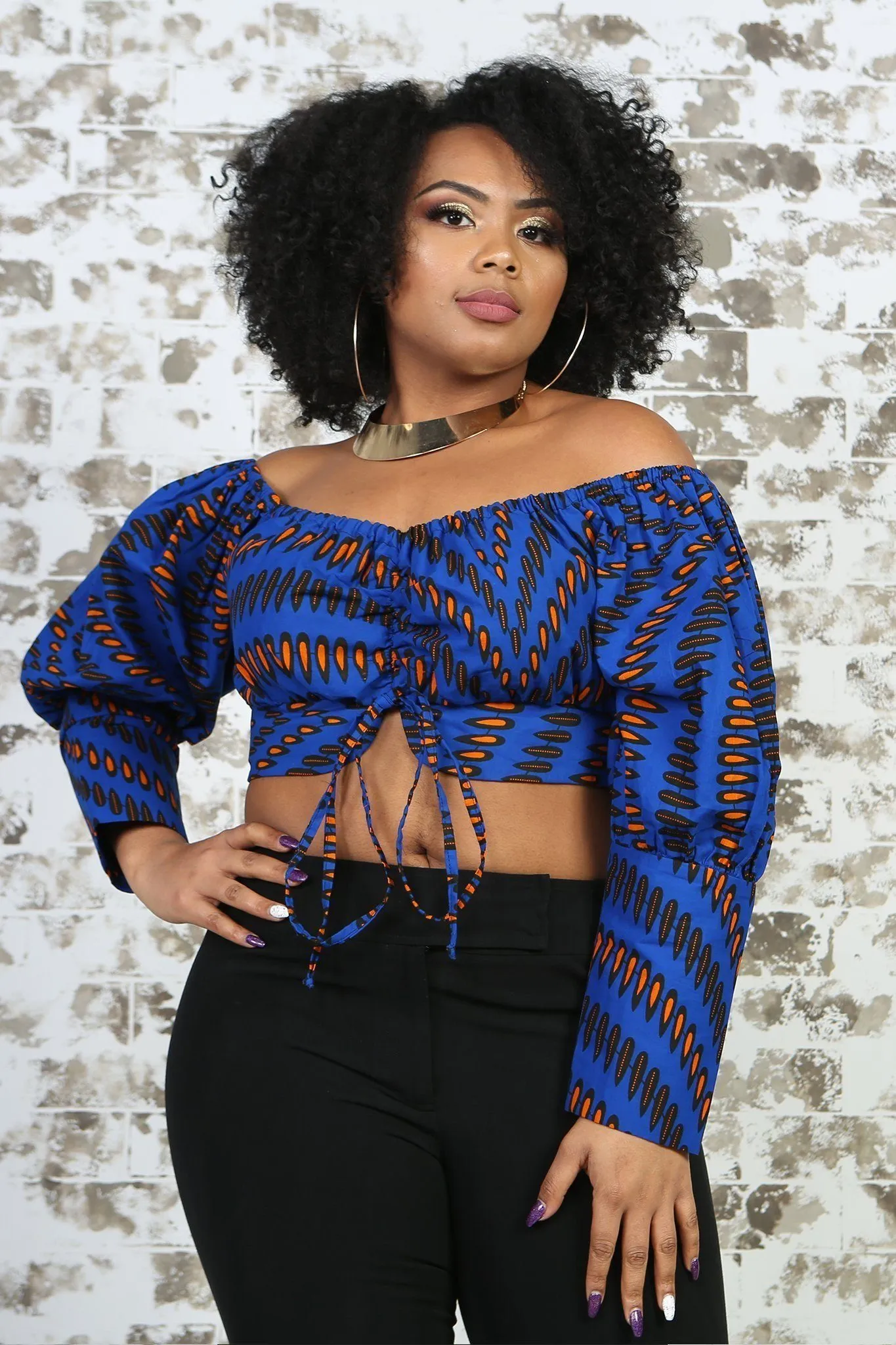 NABILA II African Print Crop Top