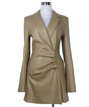 Nicholas Taupe Faux Leather Blazer Dress sz 4