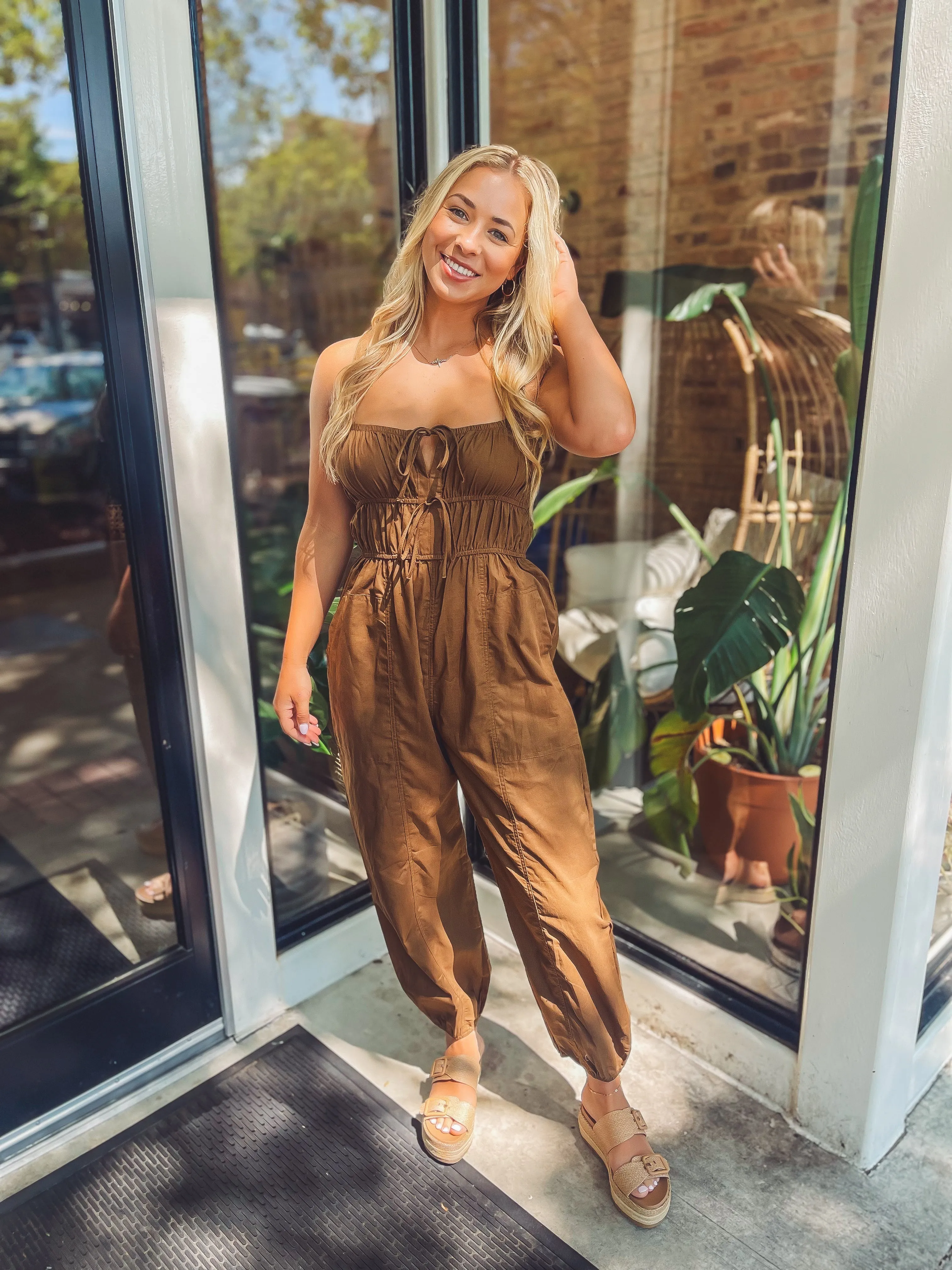 Olive jogger jumpsuit