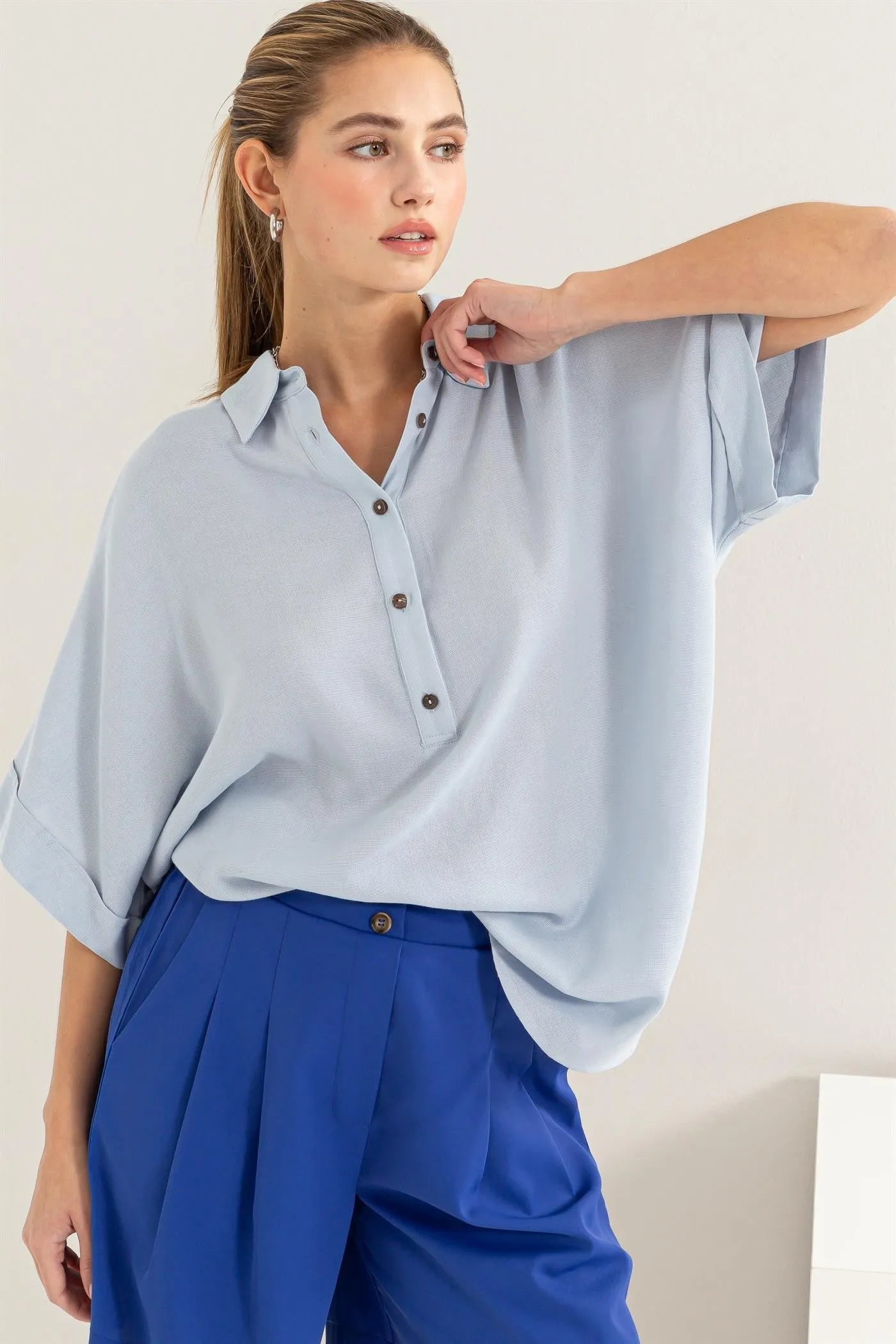 Ollie Oversized Collared Blouse