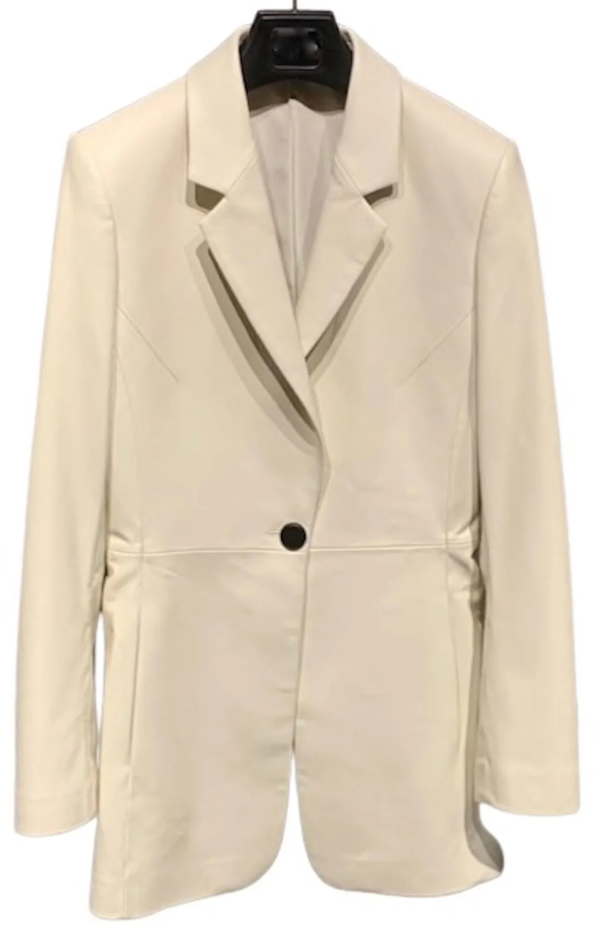 One Button -  Luxe Leather Blazer