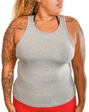 Open Back Tank Top - Light Grey