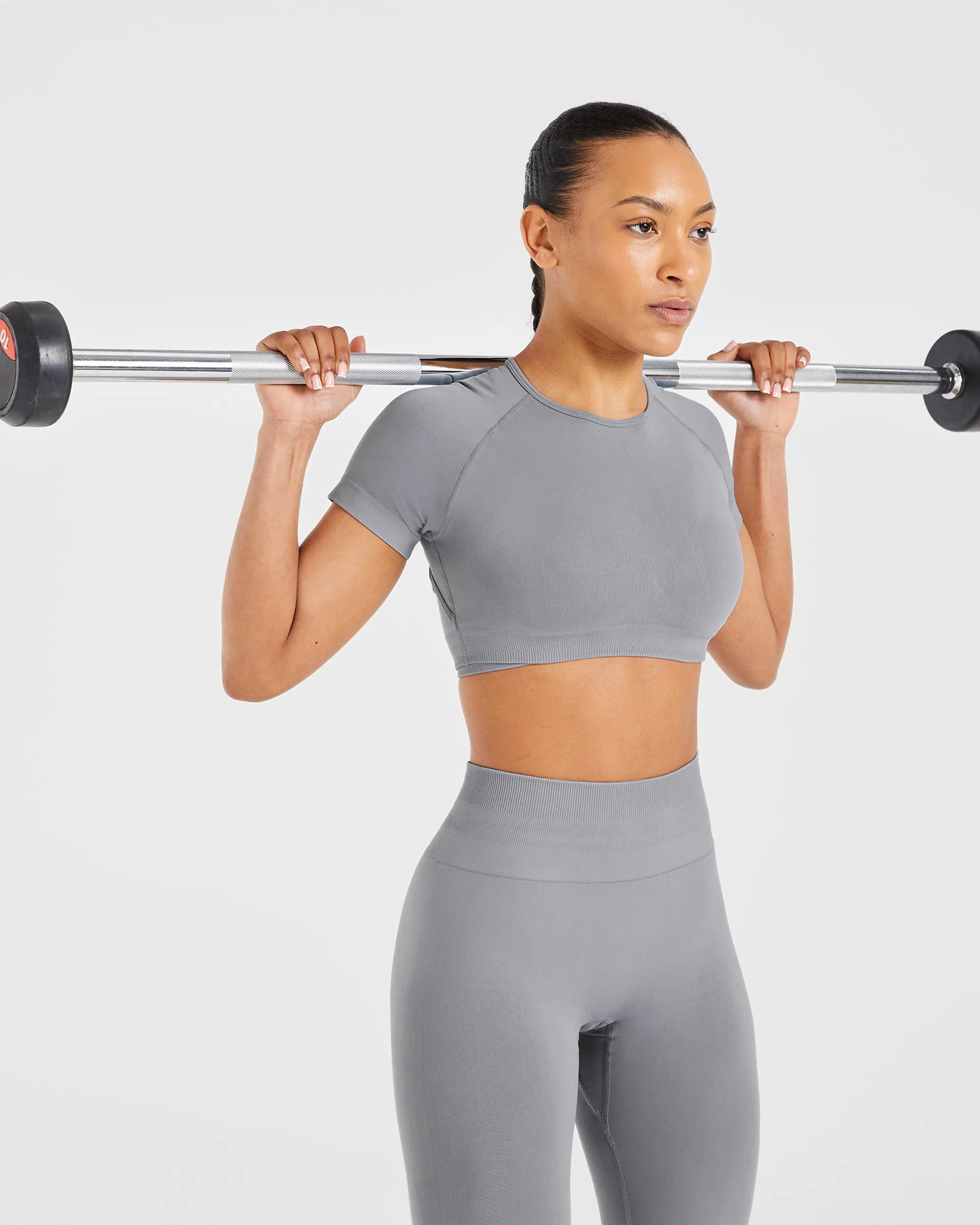 Power Seamless Crop Top - Grey