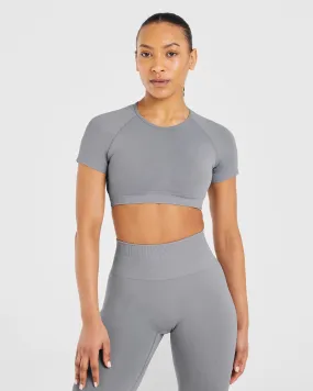 Power Seamless Crop Top - Grey