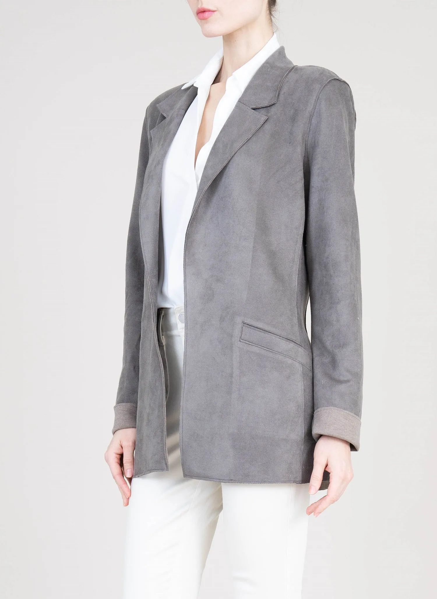 Rachel Oversized Vegan Suede Blazer