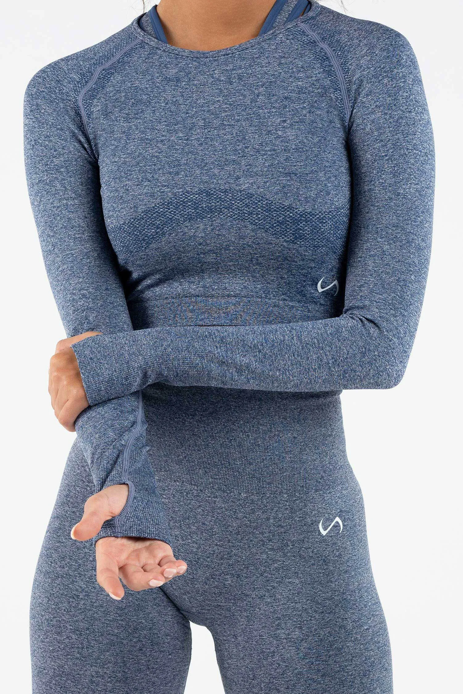 React Seamless Long Sleeve Crop Top