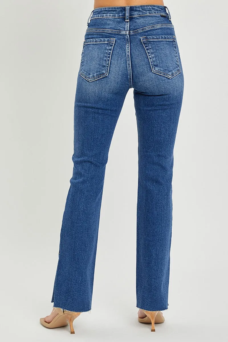 Risen: High Rise Slit Straight Jean