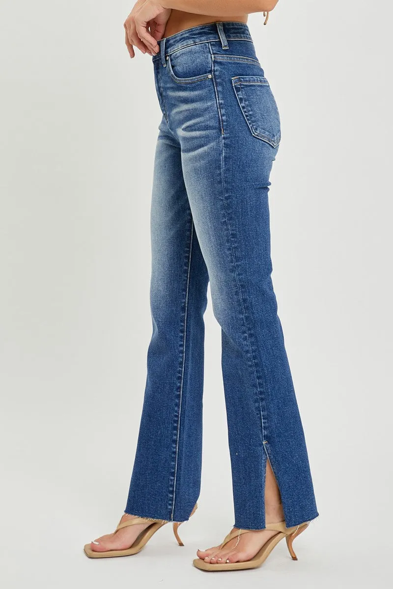 Risen: High Rise Slit Straight Jean