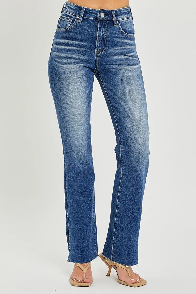 Risen: High Rise Slit Straight Jean