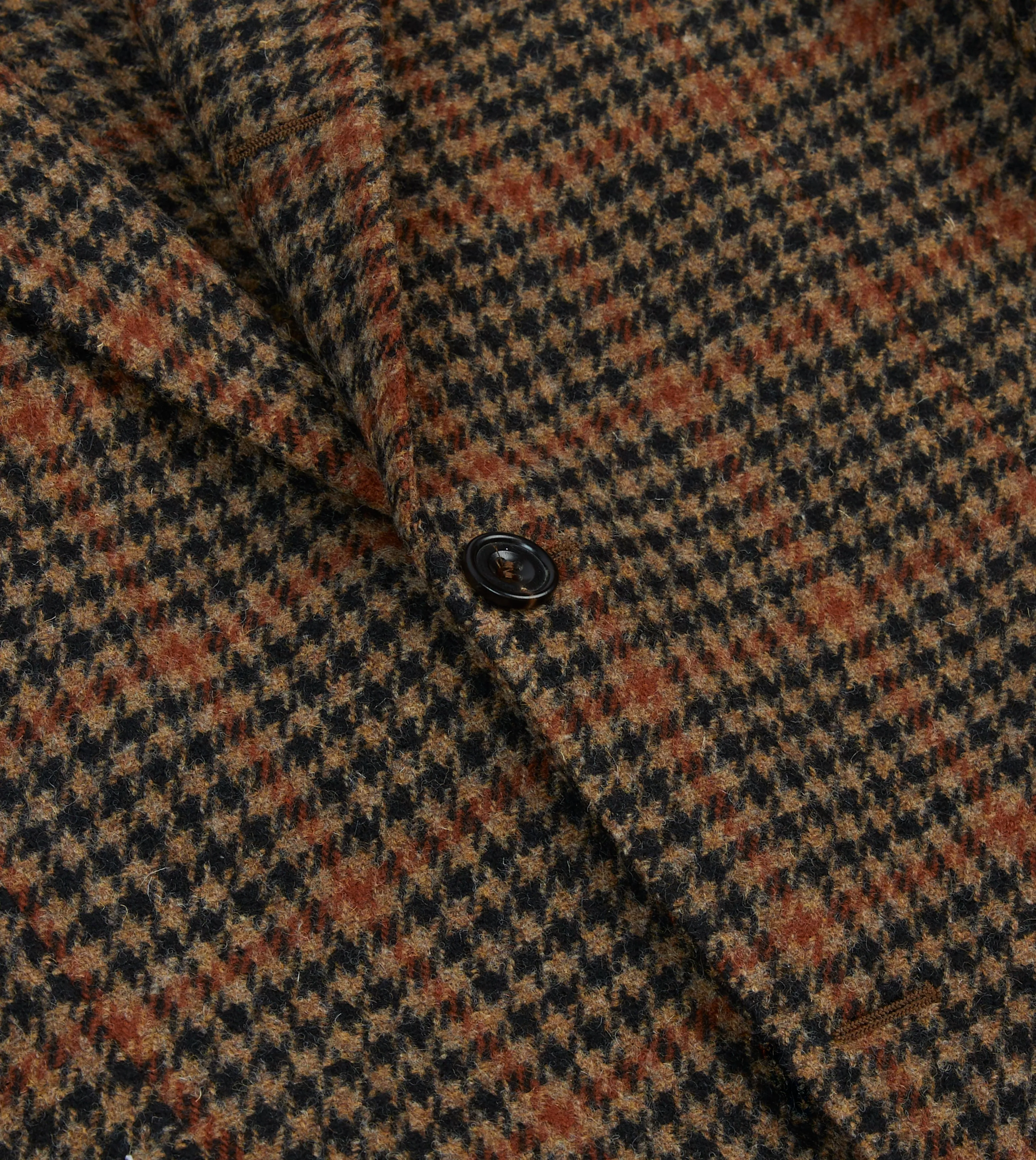 Rust Houndstooth Check Tweed Blazer