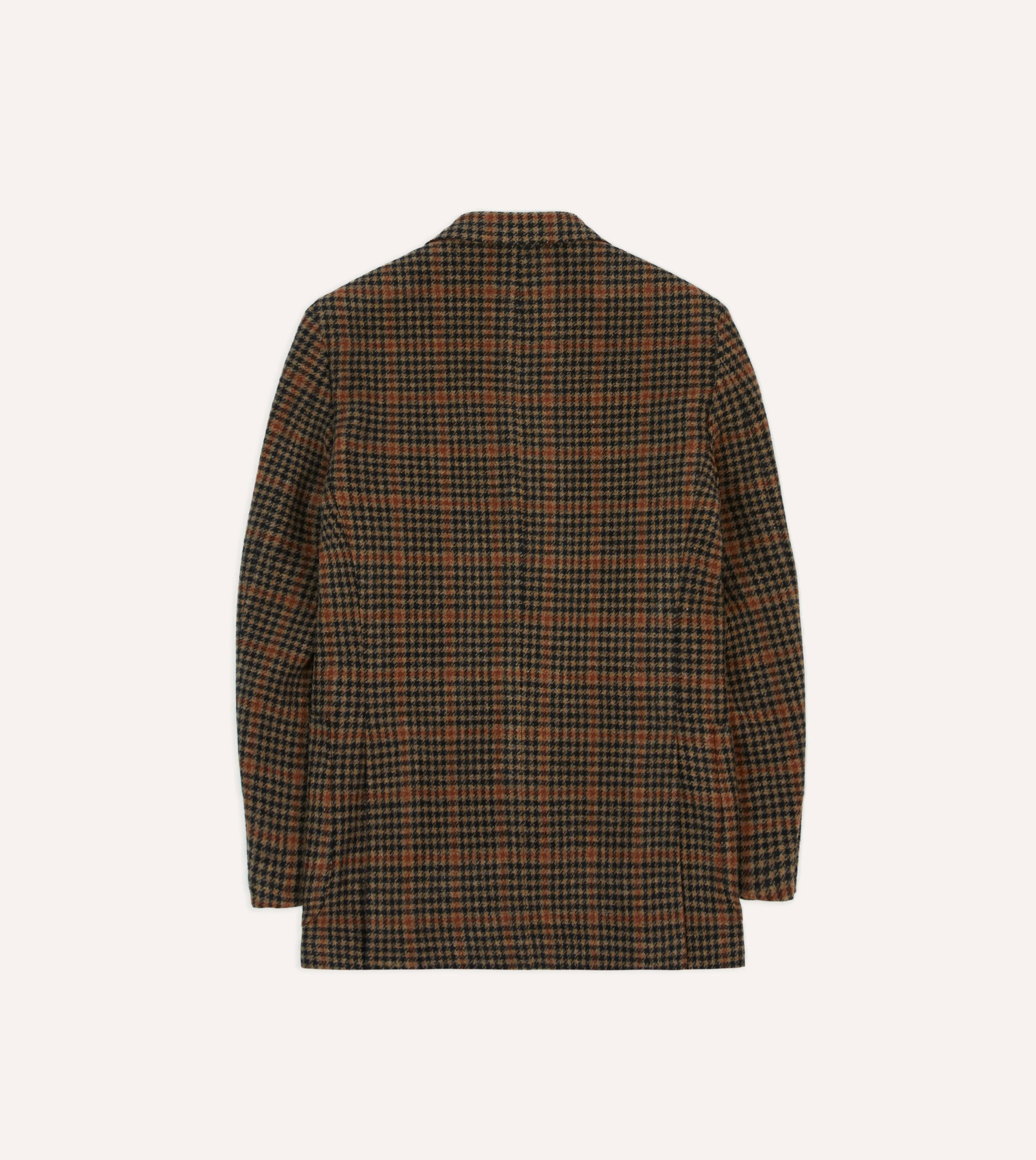 Rust Houndstooth Check Tweed Blazer