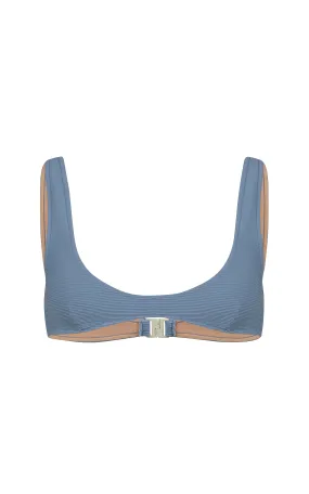 Signature Crop Bralette Top - Denim