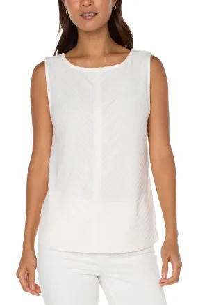 SLEEVELESS BOAT NECK KNIT TOP