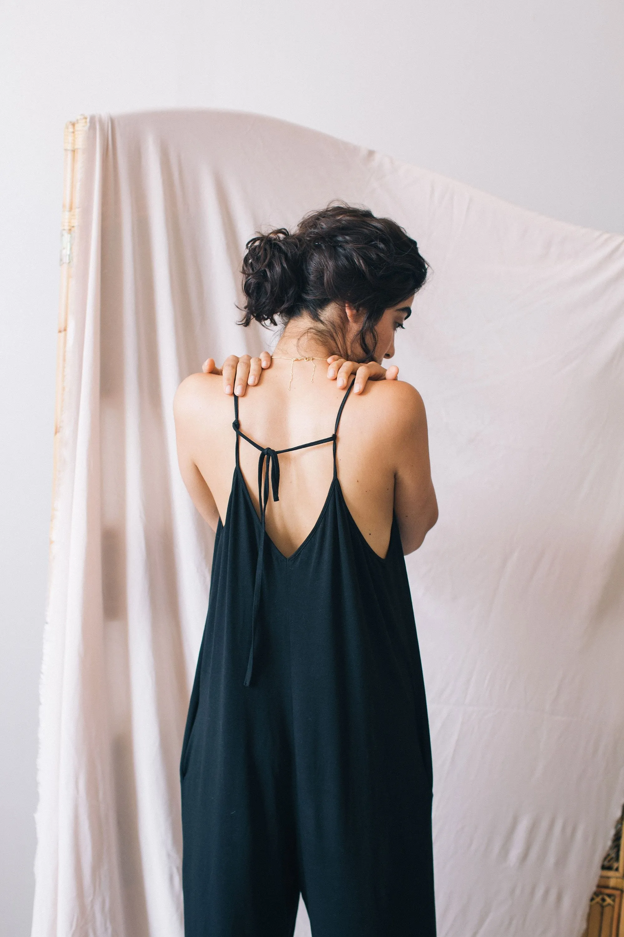 sleeveless jumpsuit black