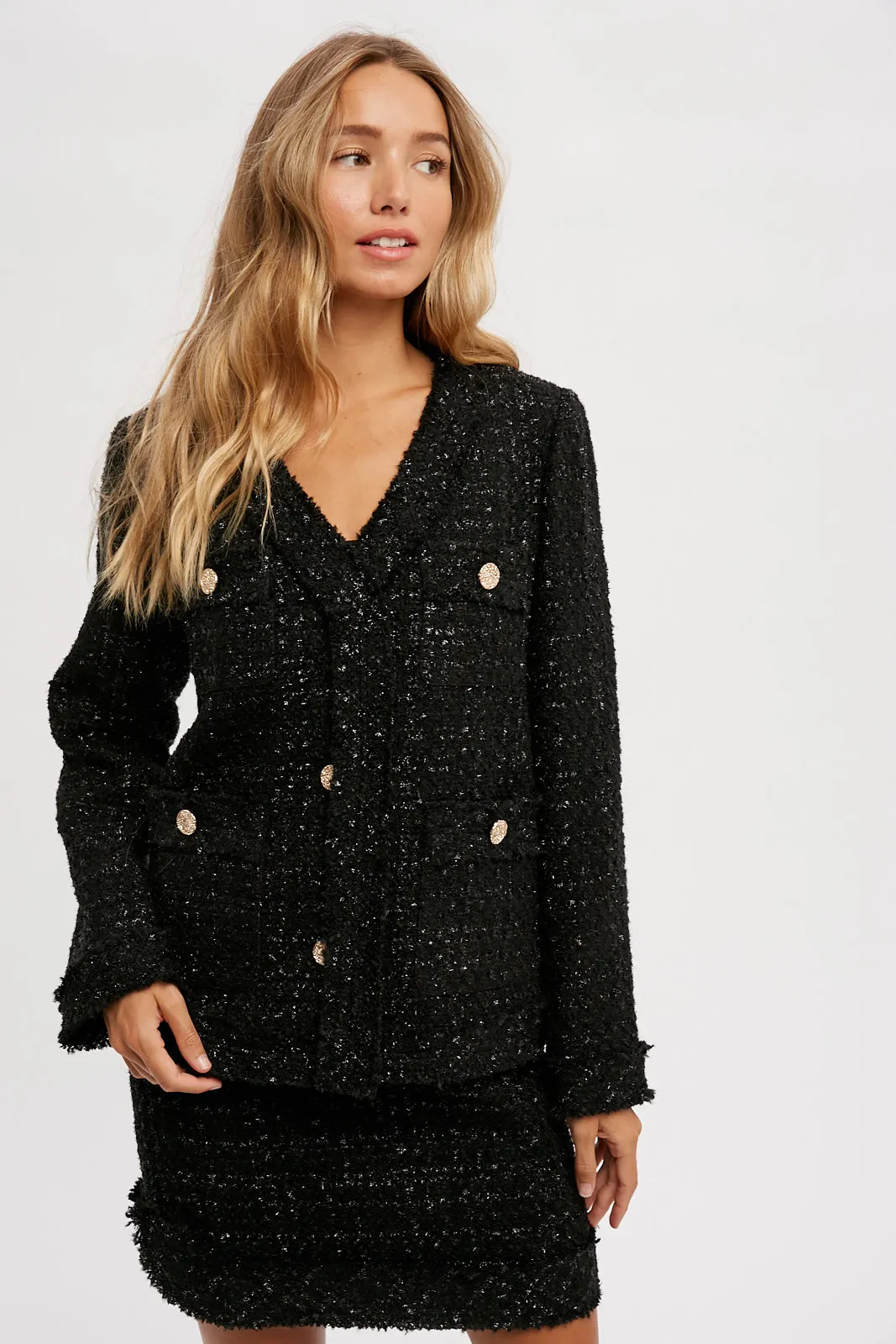 SPARKLE TWEED BLAZER