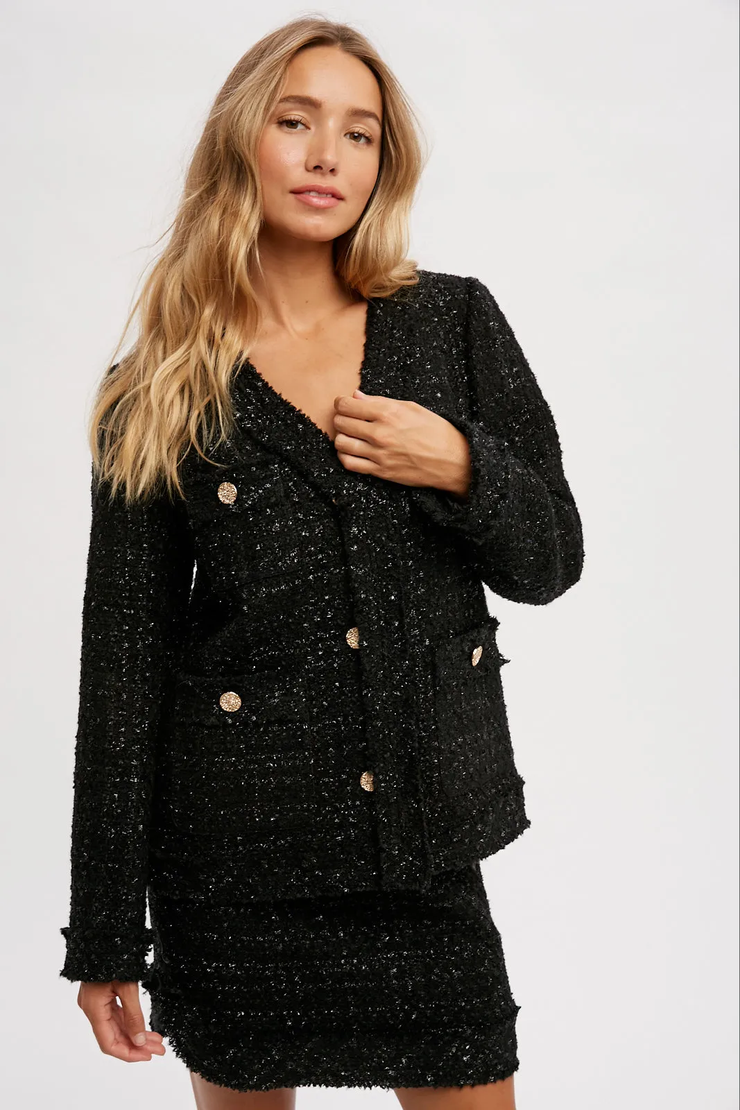 SPARKLE TWEED BLAZER