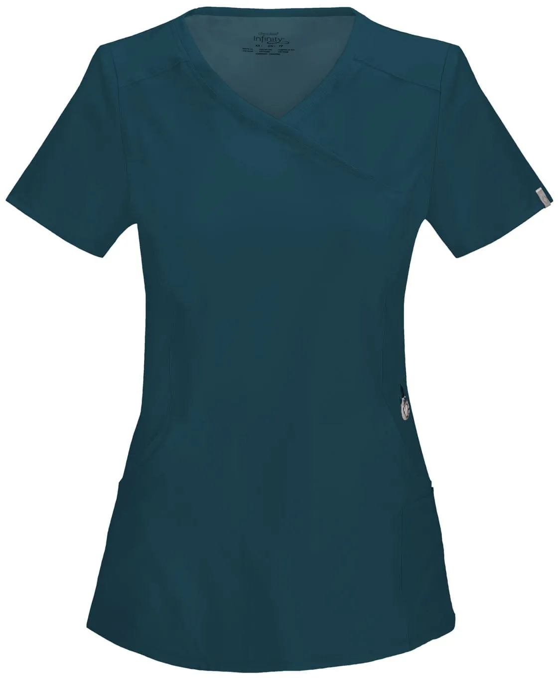 St George's Infinity Mock Wrap Scrub Top Caribbean Blue STG-2625A